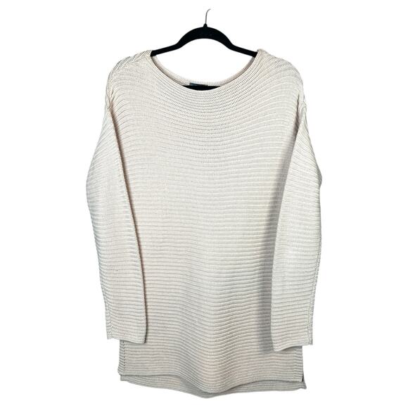 Vince Camuto Long Sleeve Scoop Neck Tan Oversized Pull Over Sweater Size Small - Picture 1 of 6